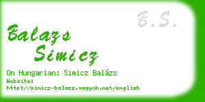 balazs simicz business card